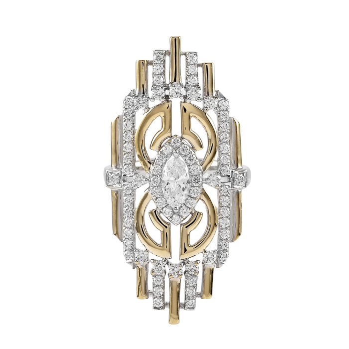 K18 Yellow Gold K18 White Gold Diamond Ring J298487 | Yukizaki
