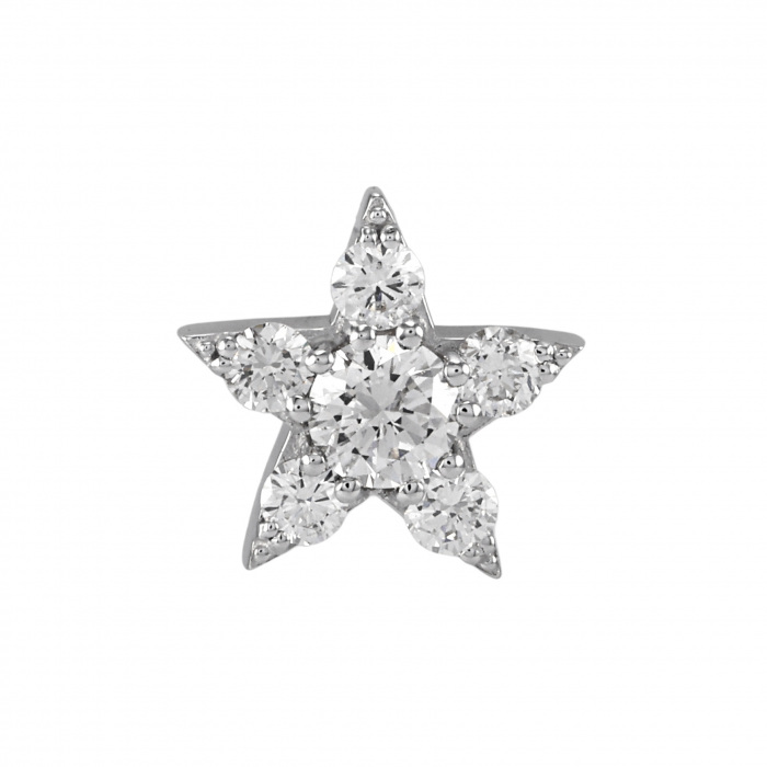 K18ホワイトゴールド ダイヤモンド ピアス片方 J306859 | ユキザキ