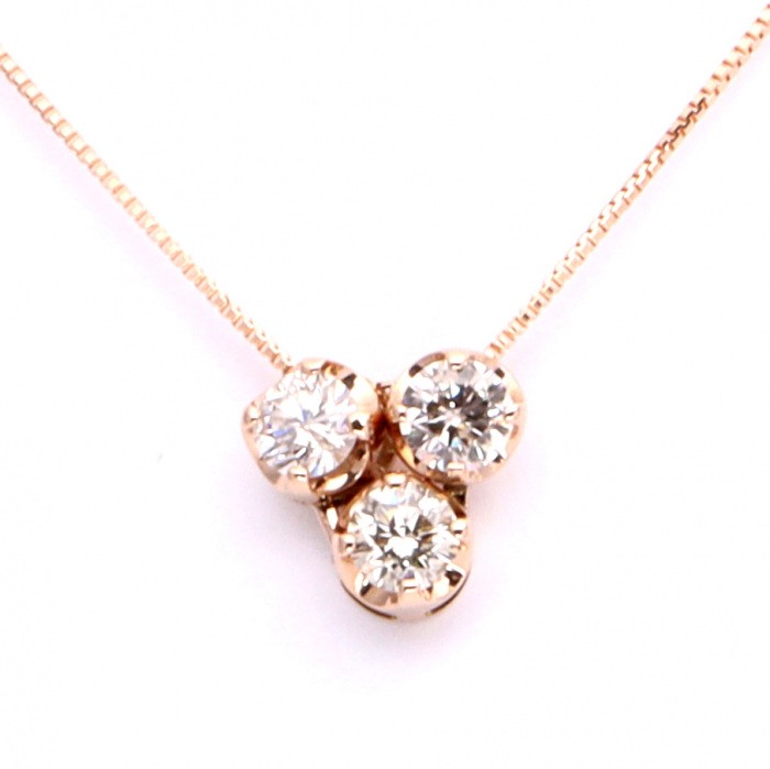 一粒ダイヤモンド ネックレス K18ピンクゴールド ダイヤモンド ネックレス J309909 | ユキザキ