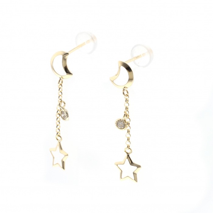 K18イエローゴールド ダイヤモンド ピアス J323642 | ユキザキセレクト