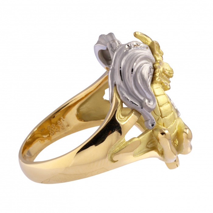 K18イエローゴールド プラチナ950 ルビー ダイヤモンド リング J325568