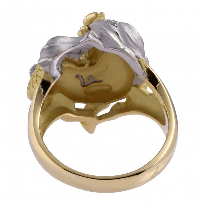 K18イエローゴールド プラチナ950 ルビー ダイヤモンド リング J325568