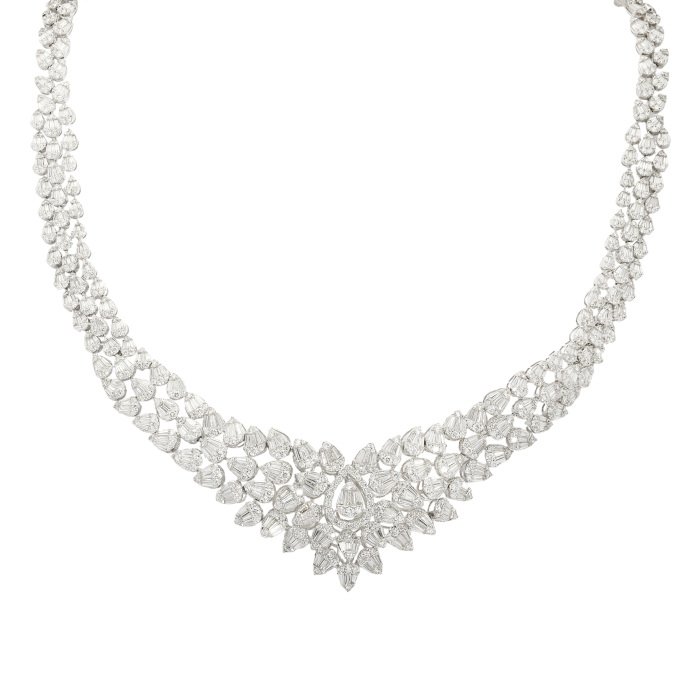 K18ホワイトゴールド ダイヤモンド ネックレス J333834 | ユキザキ