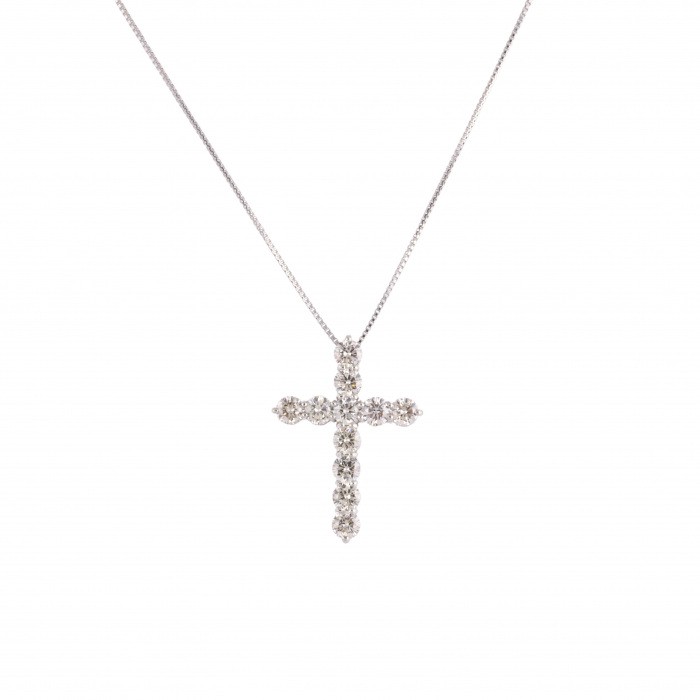 プラチナ850 プラチナ900 ダイヤモンド クロス ネックレス J336902