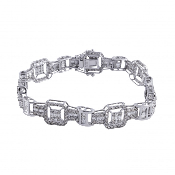 k18ホワイトゴールドダイヤブレスレット K18ホワイトゴールド ダイヤモンド ブレスレット J340985 | ユキザキ