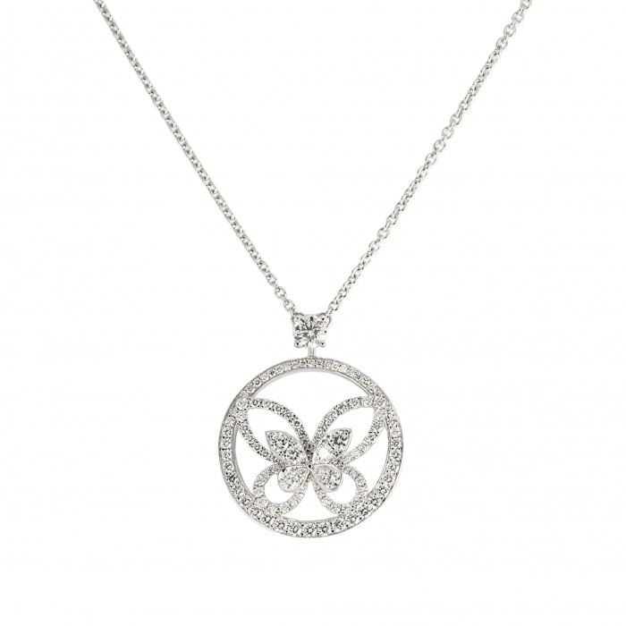 USED] GRAFF Butterfly silhouette diamond necklace J347111 necklace