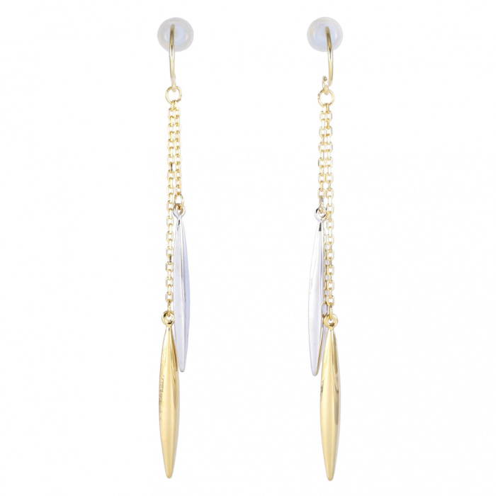 K18イエローゴールド K18ホワイトゴールド ジガネ ピアス J348888