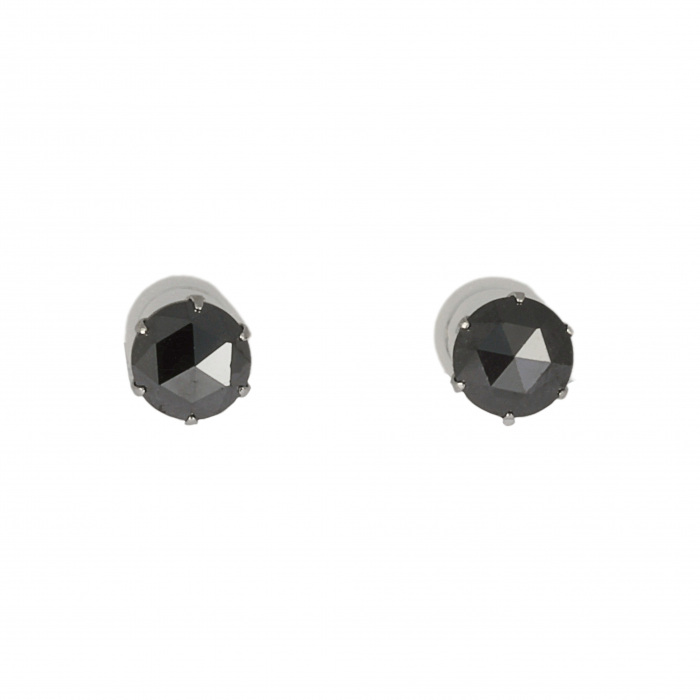 【美品】ブラックダイヤモンドピアス Sサイズ プラチナ900 Petite Modern”ブラックダイヤモンドピアス（Sサイズ/0.1CT）/プラチナ