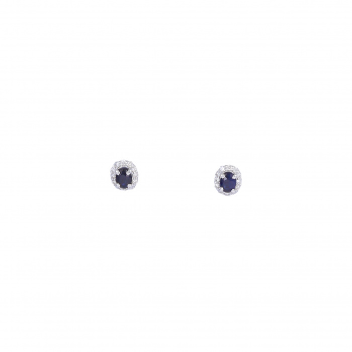 プラチナ950 サファイア ダイヤモンド ピアス J350935 | ユキザキ