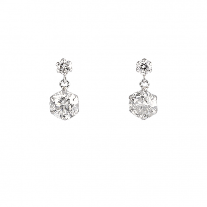 プラチナ900 ダイヤモンド ピアス J352605 | ユキザキセレクトジュエリー