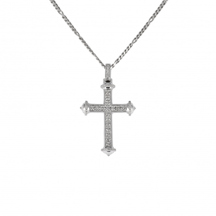 プラチナ850 プラチナ950 ダイヤモンド クロス ネックレス J352615