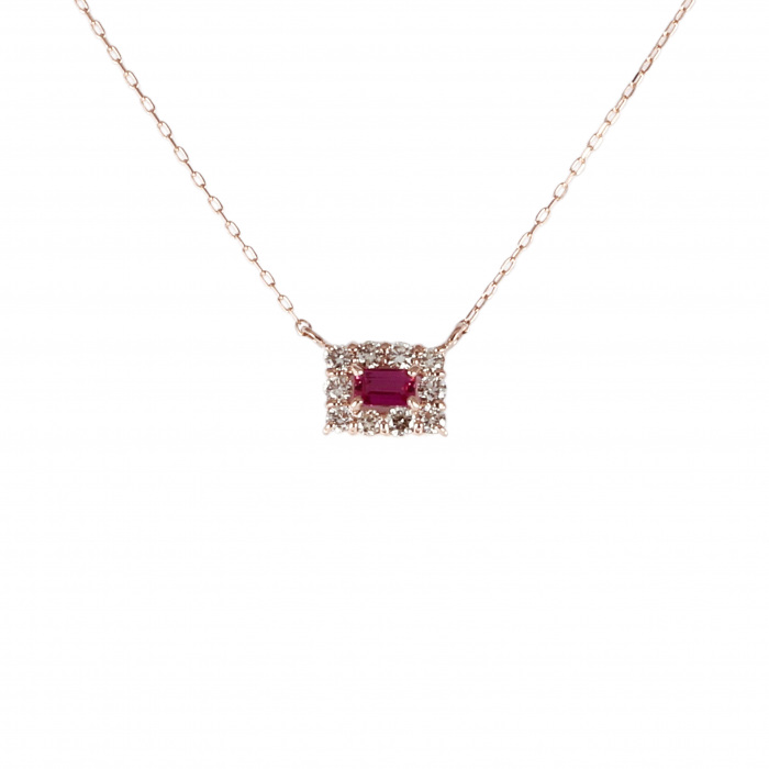 K18ピンクゴールド ルビー ダイヤモンド ネックレス J352714 | ユキ