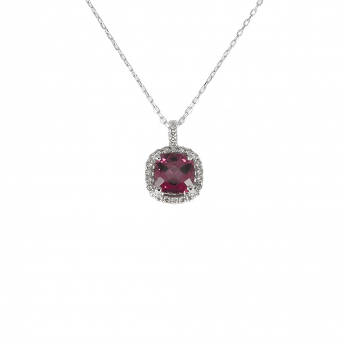 プラチナ950 ガーネット ダイヤモンド ネックレス J352786 | ユキザキ