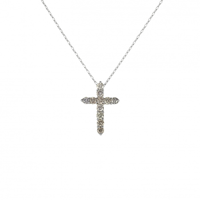 プラチナ900 プラチナ850 ダイヤモンド クロス ネックレス J355618
