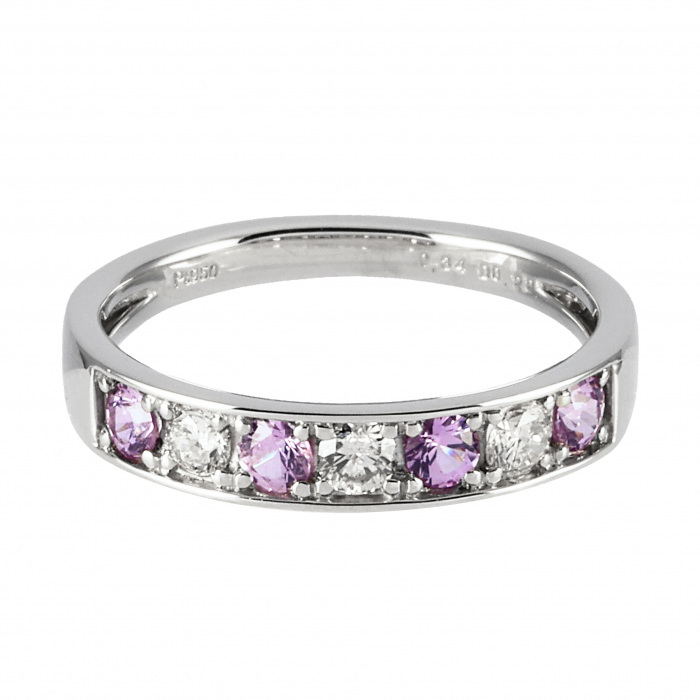 プラチナ950 ピンクサファイア ダイヤモンド リング J356301 | ユキ