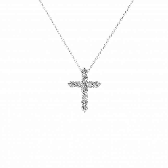 プラチナ900 プラチナ850 ダイヤモンド クロス ネックレス J360978