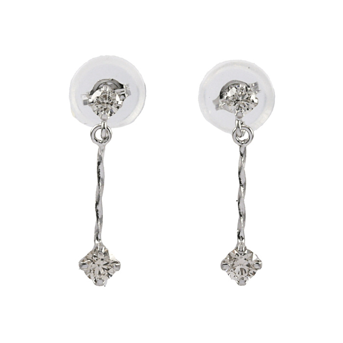 プラチナ900 ダイヤモンド ピアス J364811 | ユキザキセレクトジュエリー
