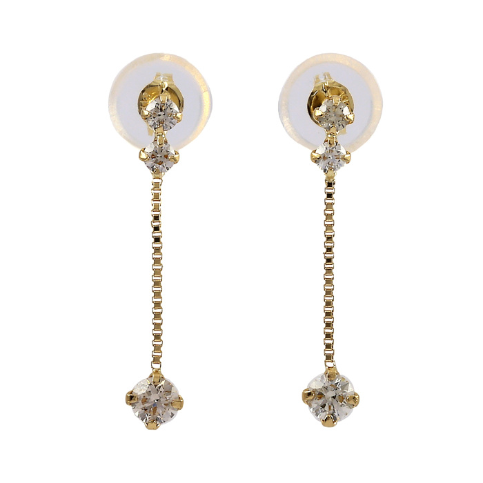 K18イエローゴールド ダイヤモンド ピアス J364855 | ユキザキセレクト