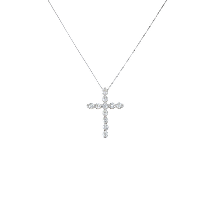 プラチナ900 プラチナ850 ダイヤモンド クロス(ﾌﾞﾗﾝﾄﾞ) ネックレス