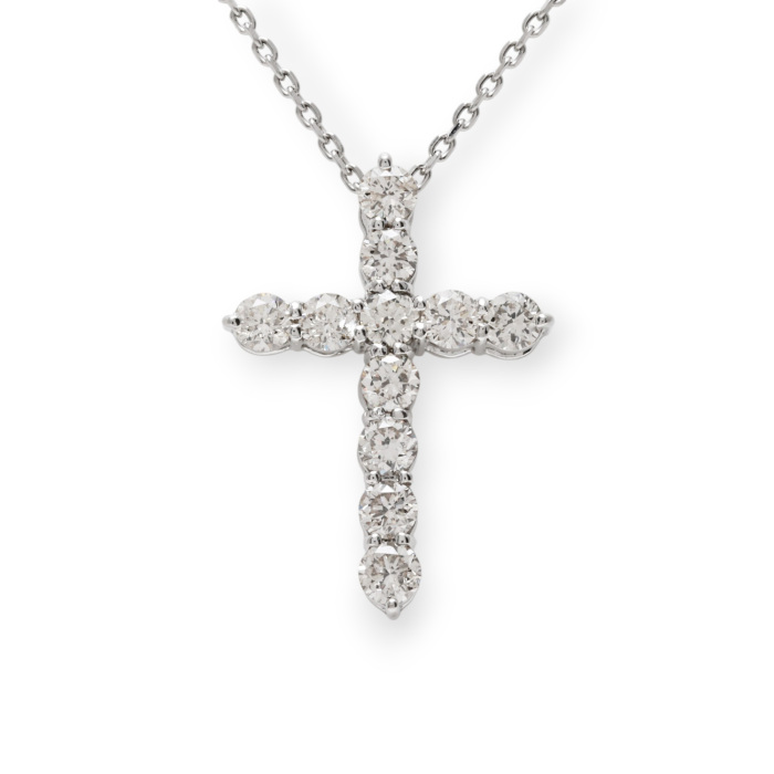 プラチナ950 プラチナ850 ダイヤモンド クロス ネックレス J369620