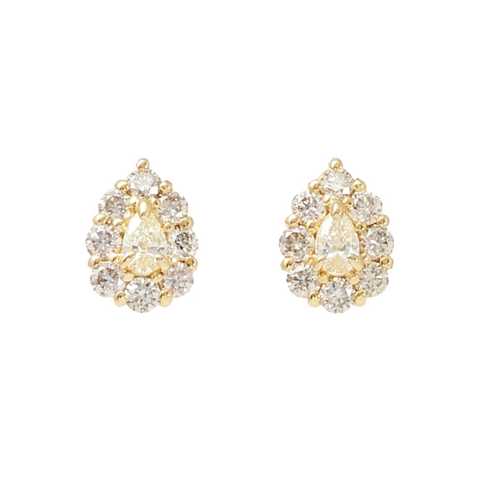 K18イエローゴールド ダイヤモンド ピアス J373990 | ユキザキセレクト