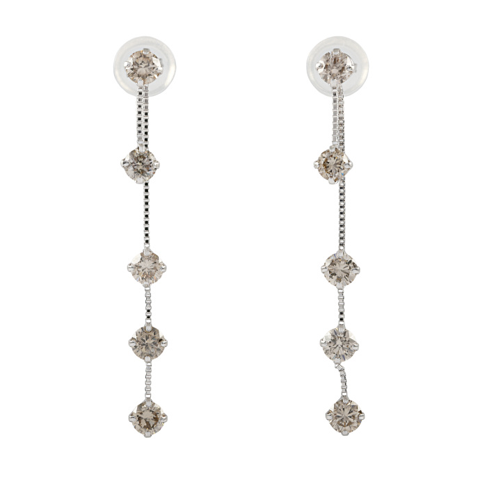 プラチナ900 ダイヤモンド ピアス J374108 | ユキザキセレクトジュエリー