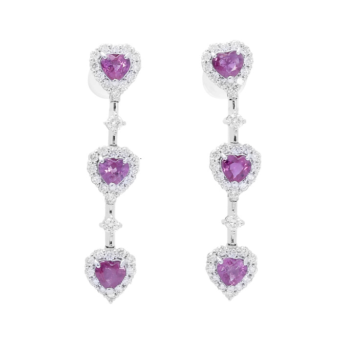 プラチナ900 ルビー ダイヤモンド ピアス J376320 | ユキザキセレクト