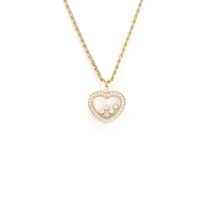 中古] ショパール ハッピーダイヤモンド ハート J386100 ネックレス