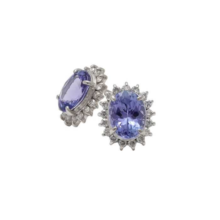 プラチナ900 タンザナイト ダイヤモンド ピアス J393072 | ユキザキ