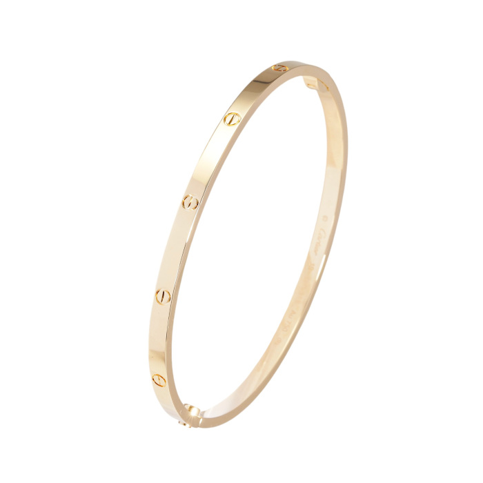 Bucco　Cartier レザー ブレスレット 付属品あり　箱無し Aランク】カルティエ CARTIER ベビーラブ LOVE B6027100