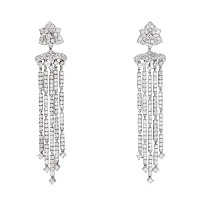 K18ホワイトゴールド ダイヤモンド ピアス J394215 | ユキザキセレクト