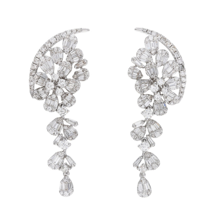 K18ホワイトゴールド ダイヤモンド ピアス J394222 | ユキザキセレクト