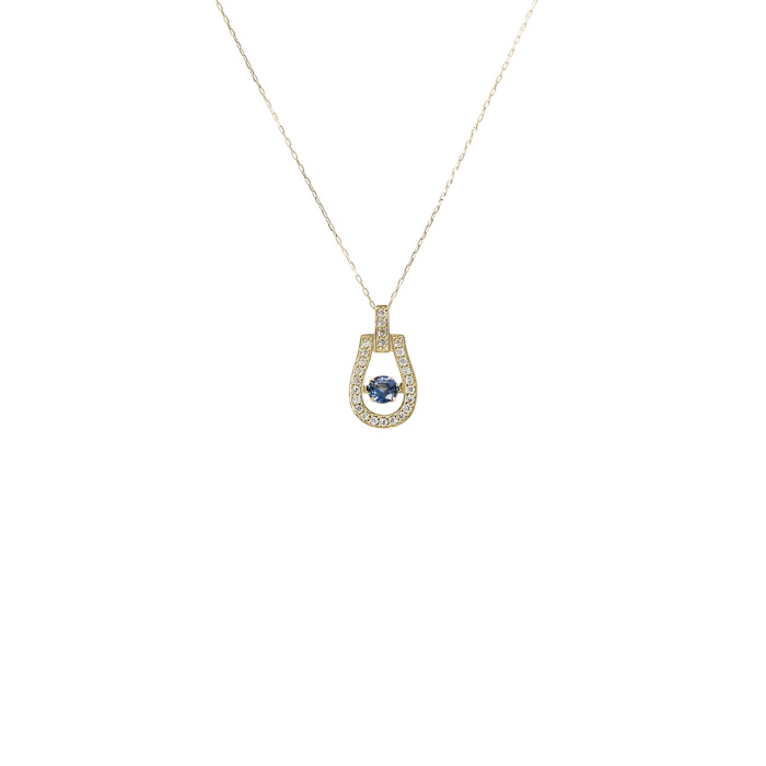 K18イエローゴールド サファイア ダイヤモンド ネックレス J396762