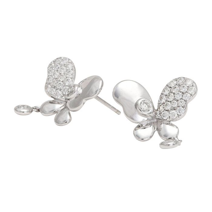 K18ホワイトゴールド ダイヤモンド ピアス J396804 | ユキザキセレクト