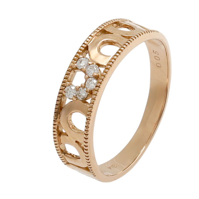 K18玫瑰金钻石戒指J398638 | 柚木﨑精选珠宝