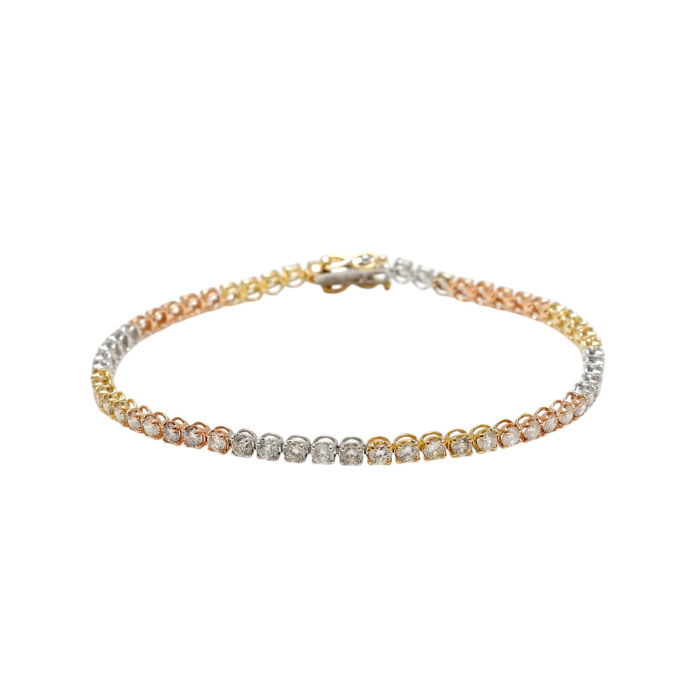 【K18】ダイヤモンドのテニスブレスレット ダイヤモンドテニス ブレスレット ストレート K18枠 幅約3.5mm 18cm