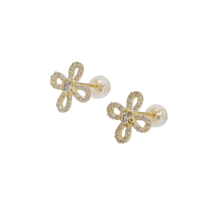 K18イエローゴールド ダイヤモンド ピアス J402734 | ユキザキセレクト