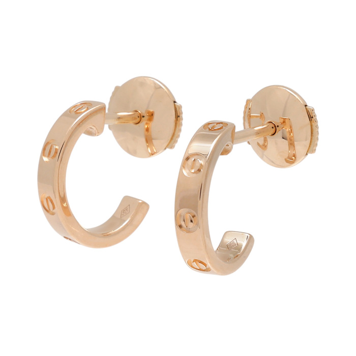【希少】カルティエ K18 ヴィンテージ フープ ピアス 片耳用 5049 HOOP PIERCED EARRING(3.3cm/片耳用)(2GP0931)K18ピアス｜スター