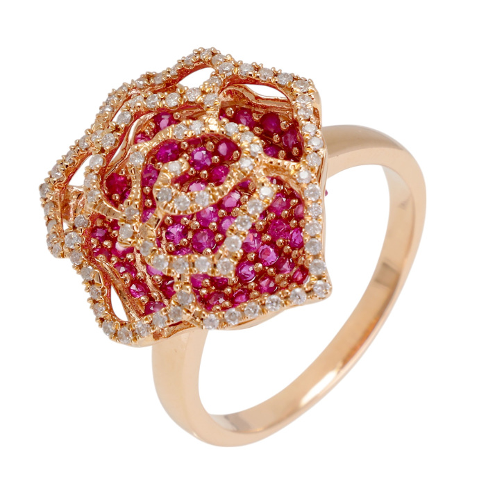 K18ピンクゴールド ダイヤモンド ピンクサファイア リング J406953