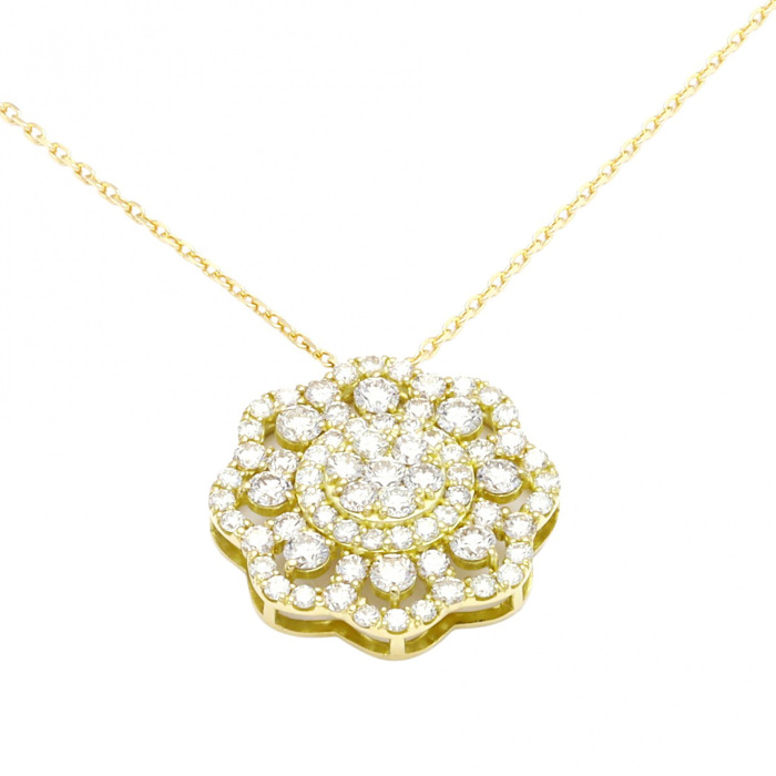 K18イエローゴールド ダイヤモンド ネックレス J410052 | ユキザキ