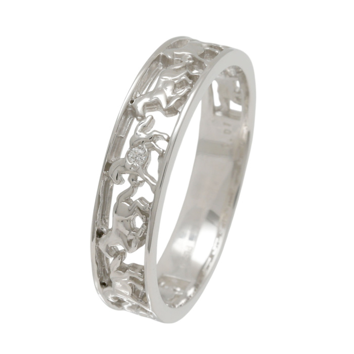 プラチナ950 ダイヤモンド リング 馬九行く J410096 | ユキザキ