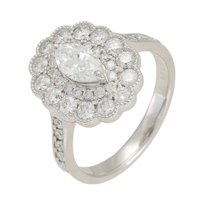 プラチナ900ダイヤモンドリング プラチナ900 ダイヤモンド クロス リング / Pt900 Diamond cross ring