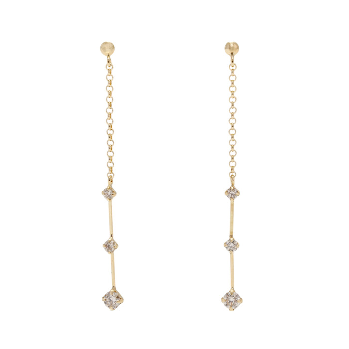 k18 ダイヤモンド ピアス K18イエローゴールド ダイヤモンド ピアス J412323 | ユキザキセレクト