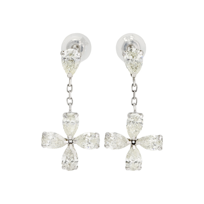 プラチナ900 ダイヤモンド ピアス J421424 | ユキザキセレクトジュエリー