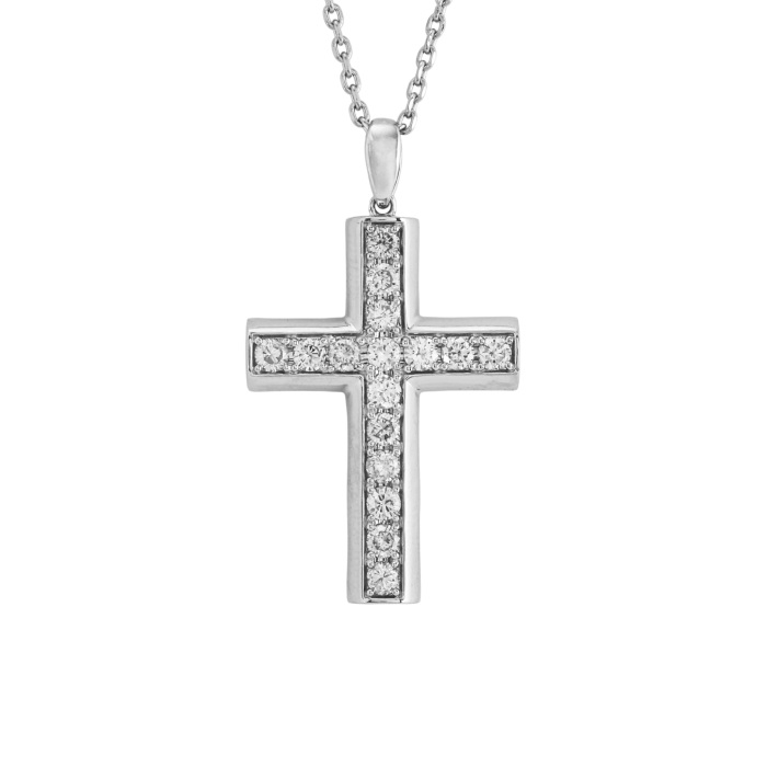 プラチナ950 プラチナ850 ダイヤモンド クロス ネックレス J422647