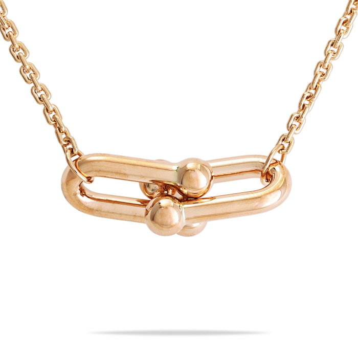 最新アイテム 高品質 ハードウェアネックレス 石なし 中古] ティファニー ハードウェア スモール ダブル リンク 75060726