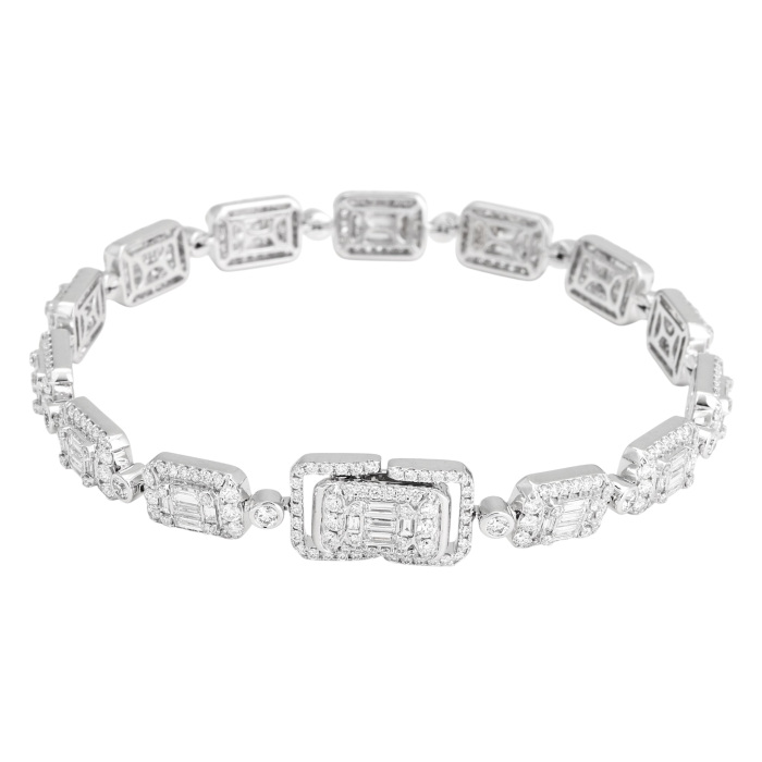 K18ホワイトゴールド ダイヤモンド ブレスレット J426245 | ユキザキ