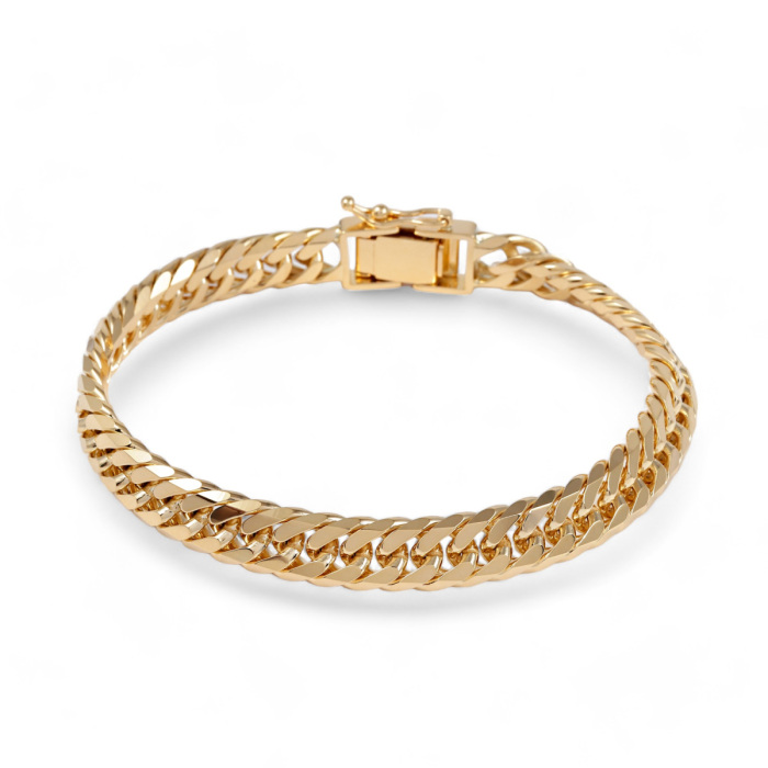 K18イエローゴールド 喜平 ブレスレット ダブル6面 約18cm 約30.79g