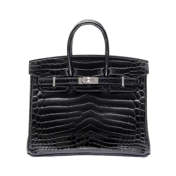 未使用] エルメス バーキン 25 ニロティカス ブラック シルバー金具 B