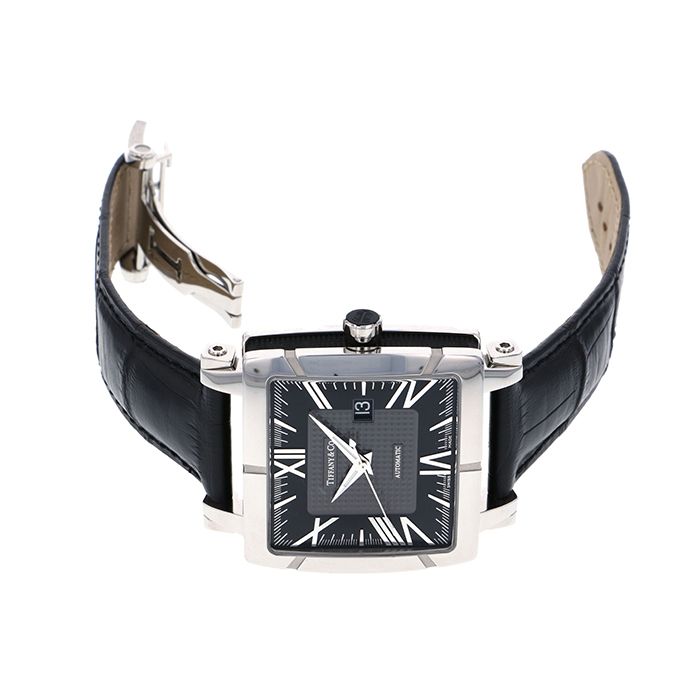 ティファニー 新品] ティファニー Z11007012A10Aグレー/ブラック ステンレス デイト